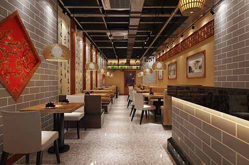铁门关传统中式餐厅餐馆装修设计效果图