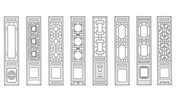 铁门关喜迎门中式花格CAD设计图样式大全